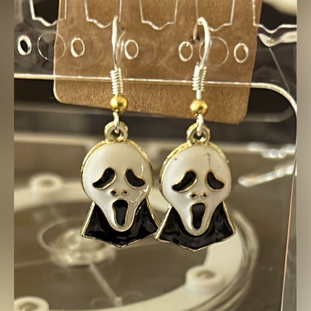 Handmade ghost face earrings